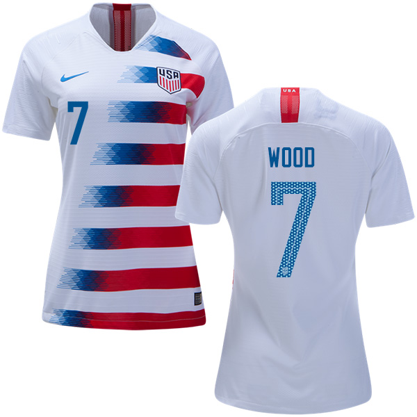 Women's USA #7 Wood Home Soccer Country Jersey